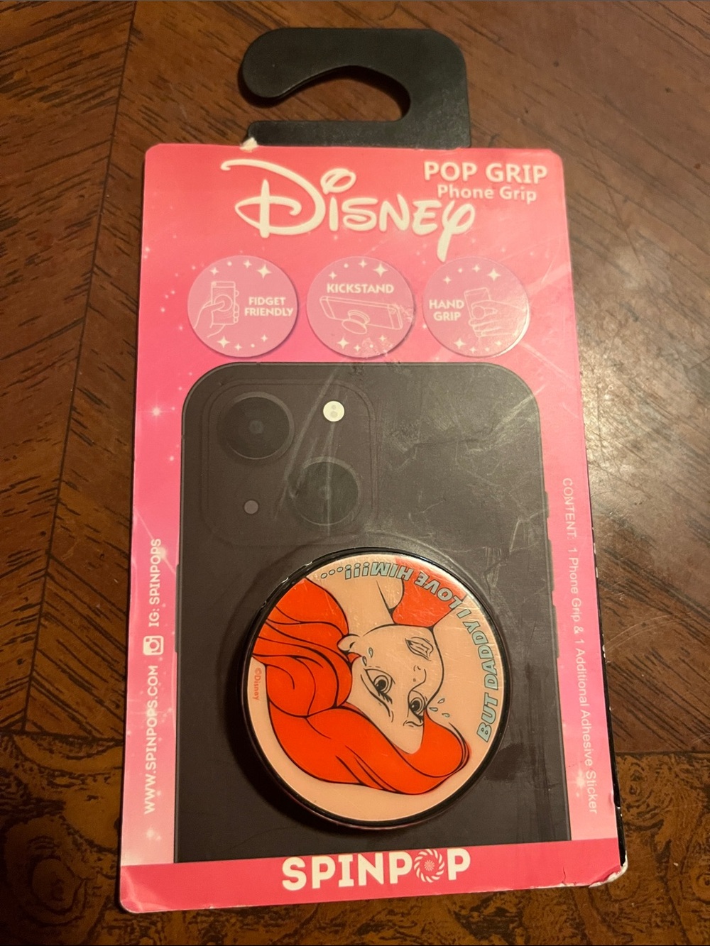 Disney Ariel Phone Grip – Orange, Pink, Black